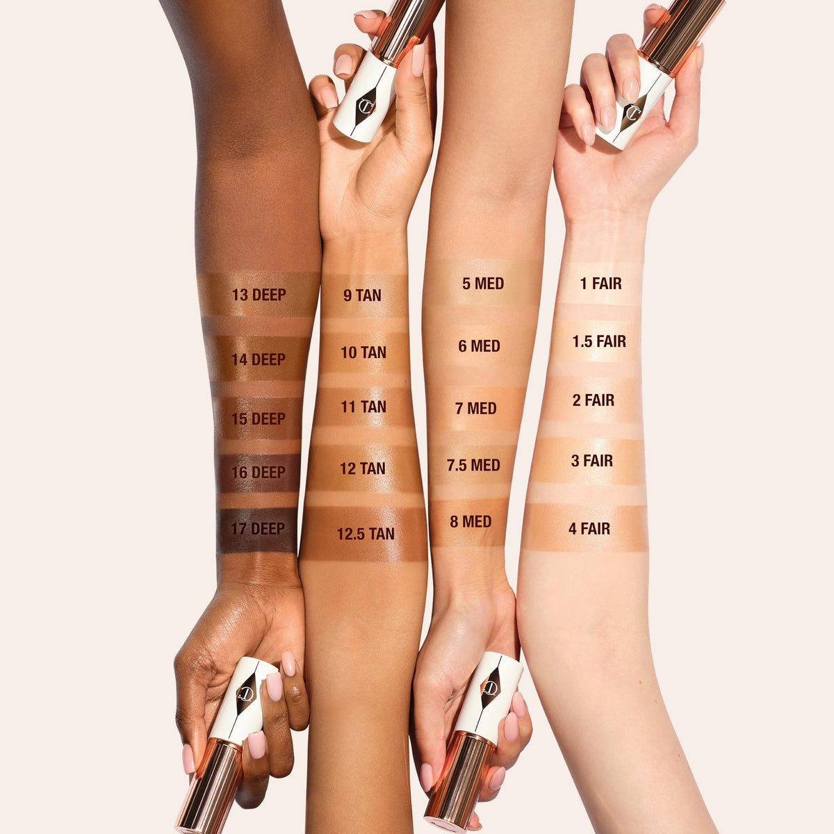 Charlotte Tilbury before and after split face showing blurring and soft-focus effect