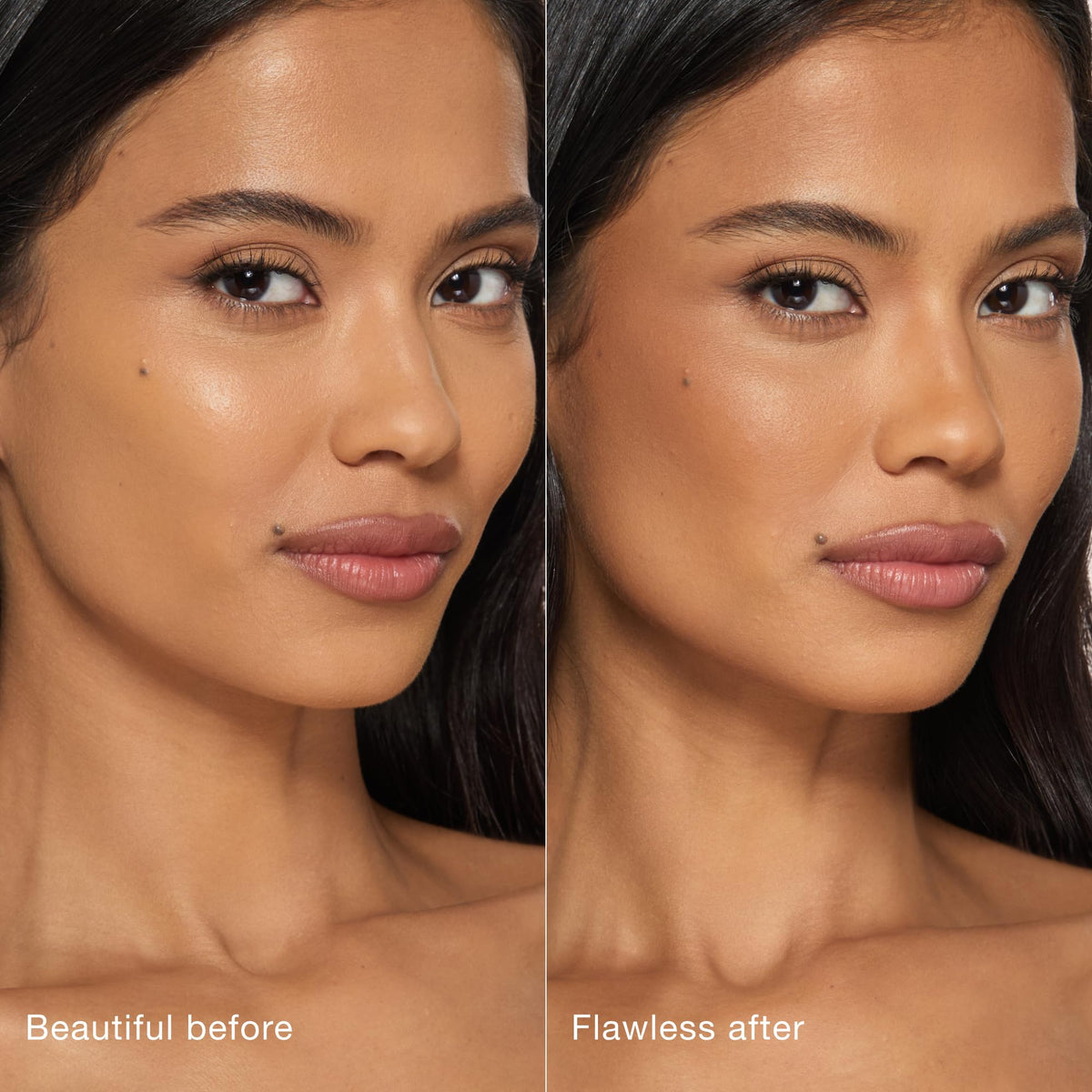 Charlotte Tilbury bronzer being applied to cheek demonstrating natural contour and blur