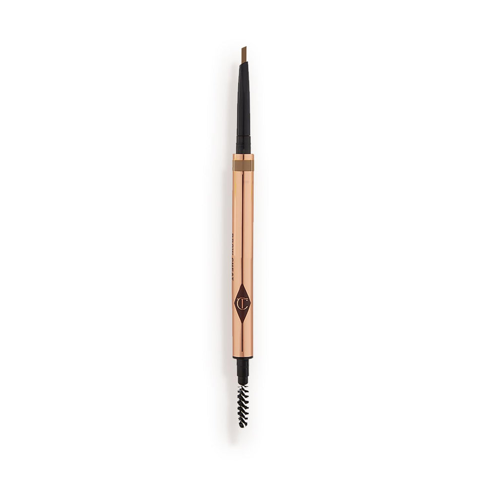 Charlotte Tilbury Brow Cheat front packaging showing pencil and cap, easy storage benefit