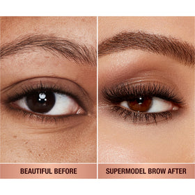 Charlotte Tilbury texture swatch on skin showing natural hair-like definition