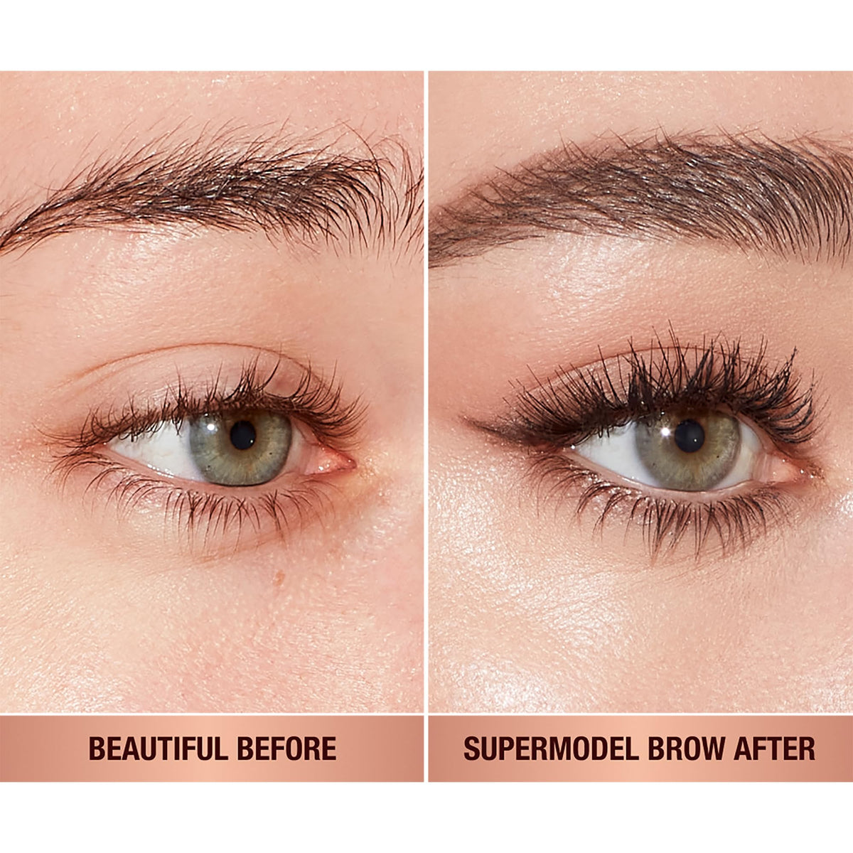 Charlotte Tilbury Brow Cheat texture swatches demonstrating natural-looking strokes