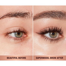Charlotte Tilbury Brow Cheat texture swatches demonstrating natural-looking strokes