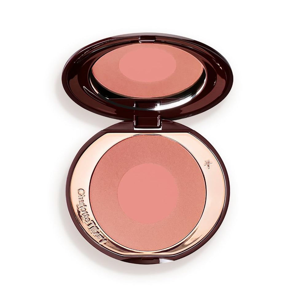 Charlotte Tilbury compact front view showing packaging and benefits