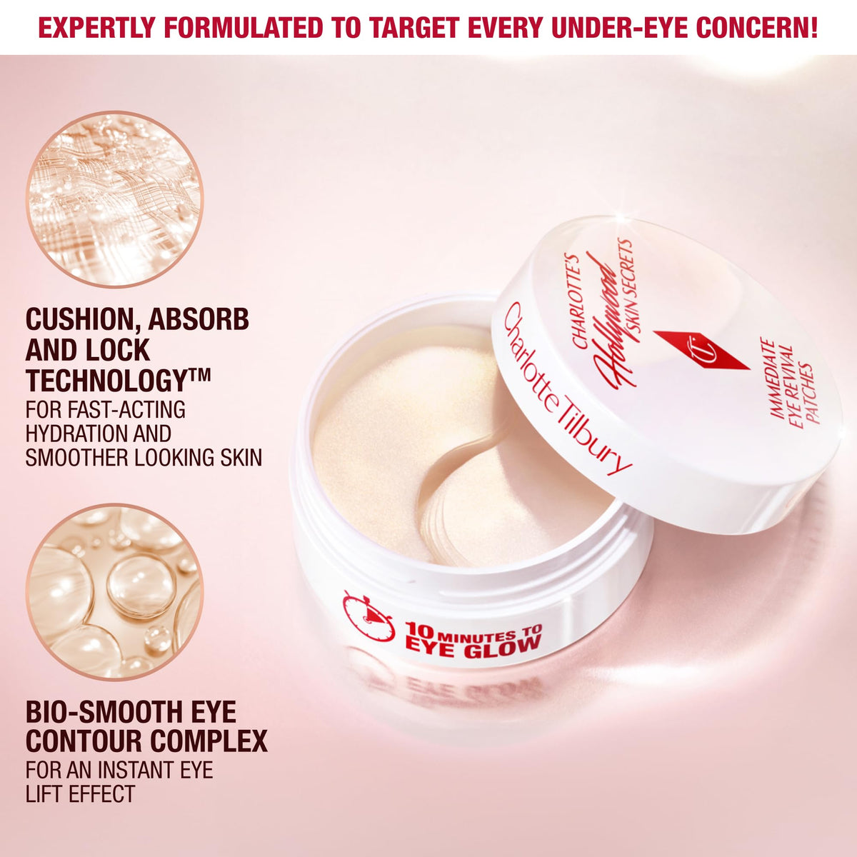 Charlotte Tilbury close-up hydrogel texture highlighting serum delivery and grip