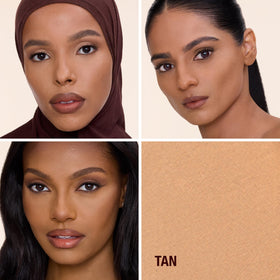 Charlotte Tilbury compact open top view revealing pressed powder for smooth finish