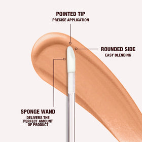 Charlotte Tilbury creamy texture close-up showing hydrating finish and blendable coverage benefit