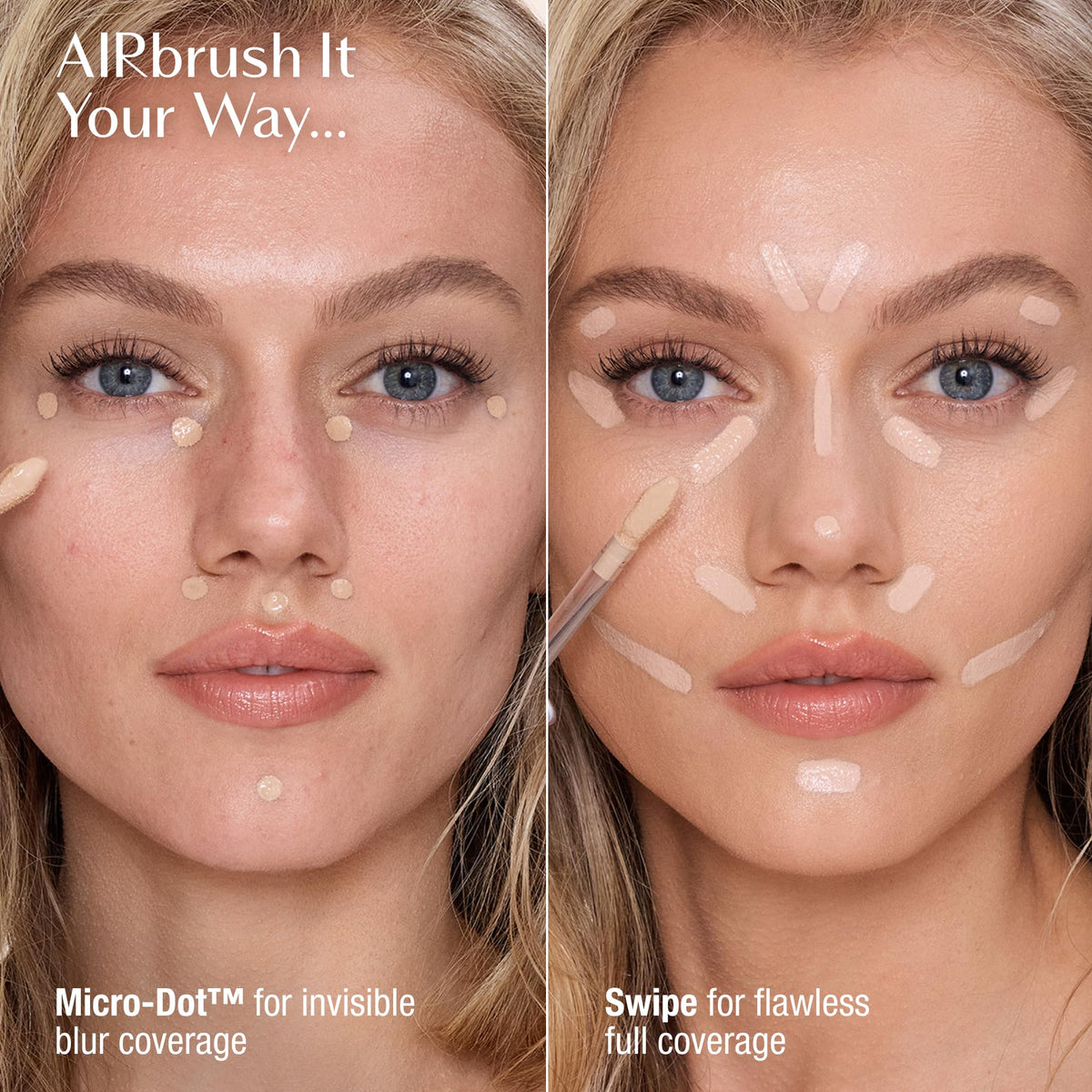 Charlotte Tilbury concealer texture swirl demonstrating creamy blur and hydrating finish