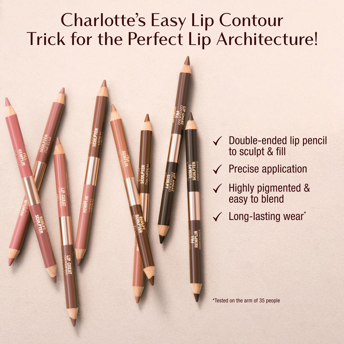 Charlotte Tilbury FILL tip texture showing creamy finish for smooth all-over color