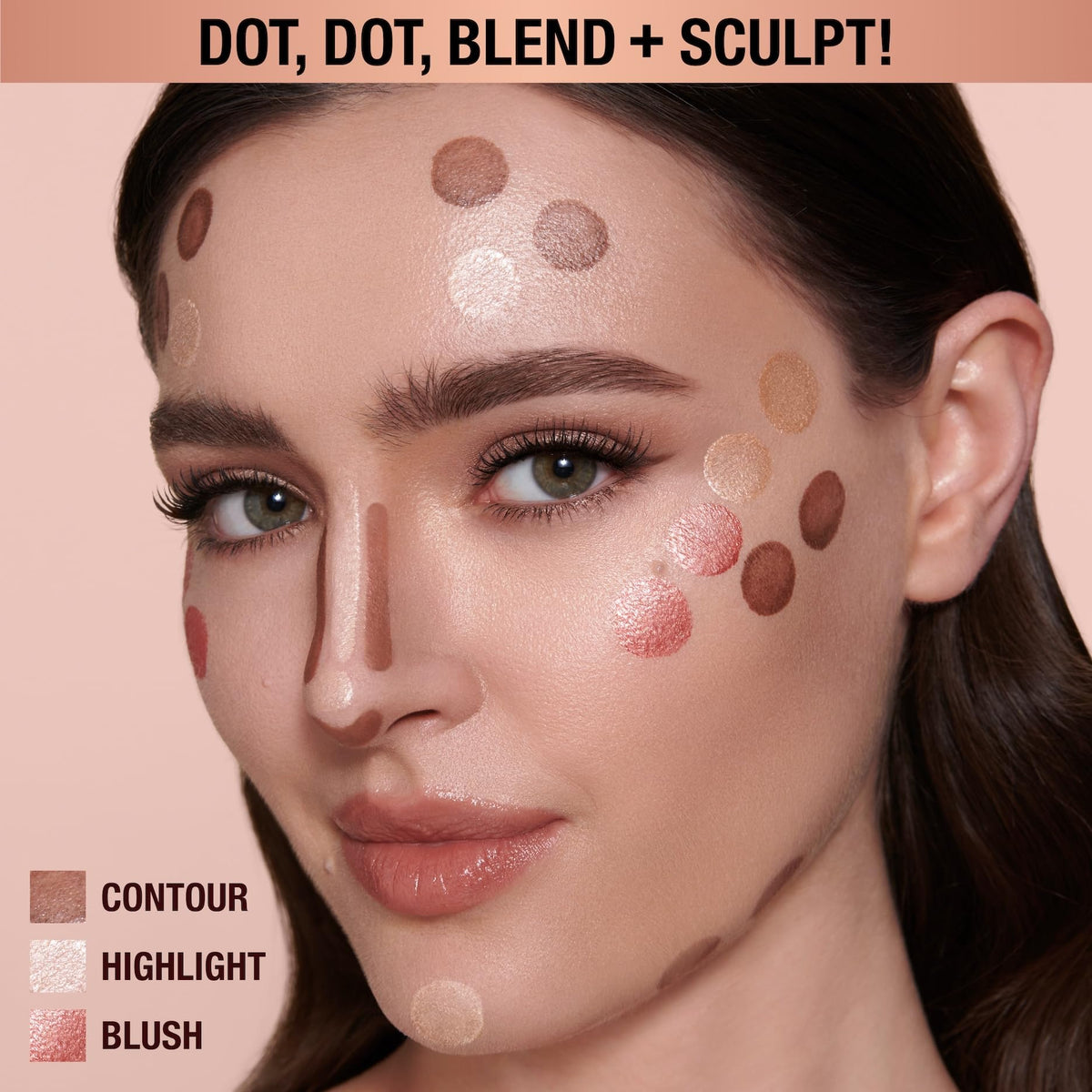 Charlotte Tilbury contour wand held in hand to show size and easy on-the-go use benefit
