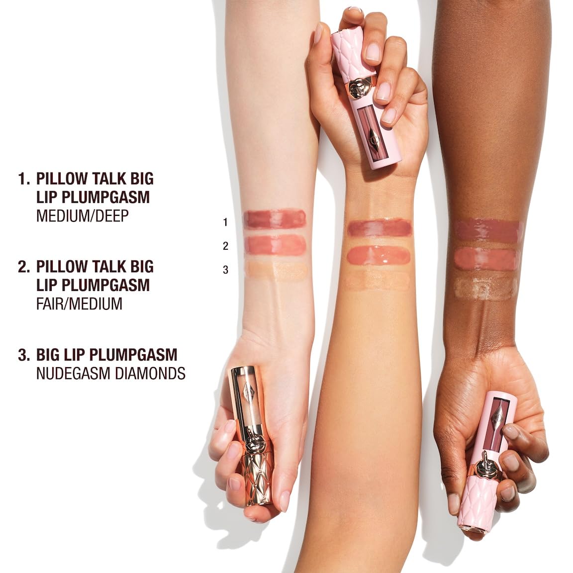 Charlotte Tilbury macro of crystal glow pigments showing light-reflecting, 3D effect