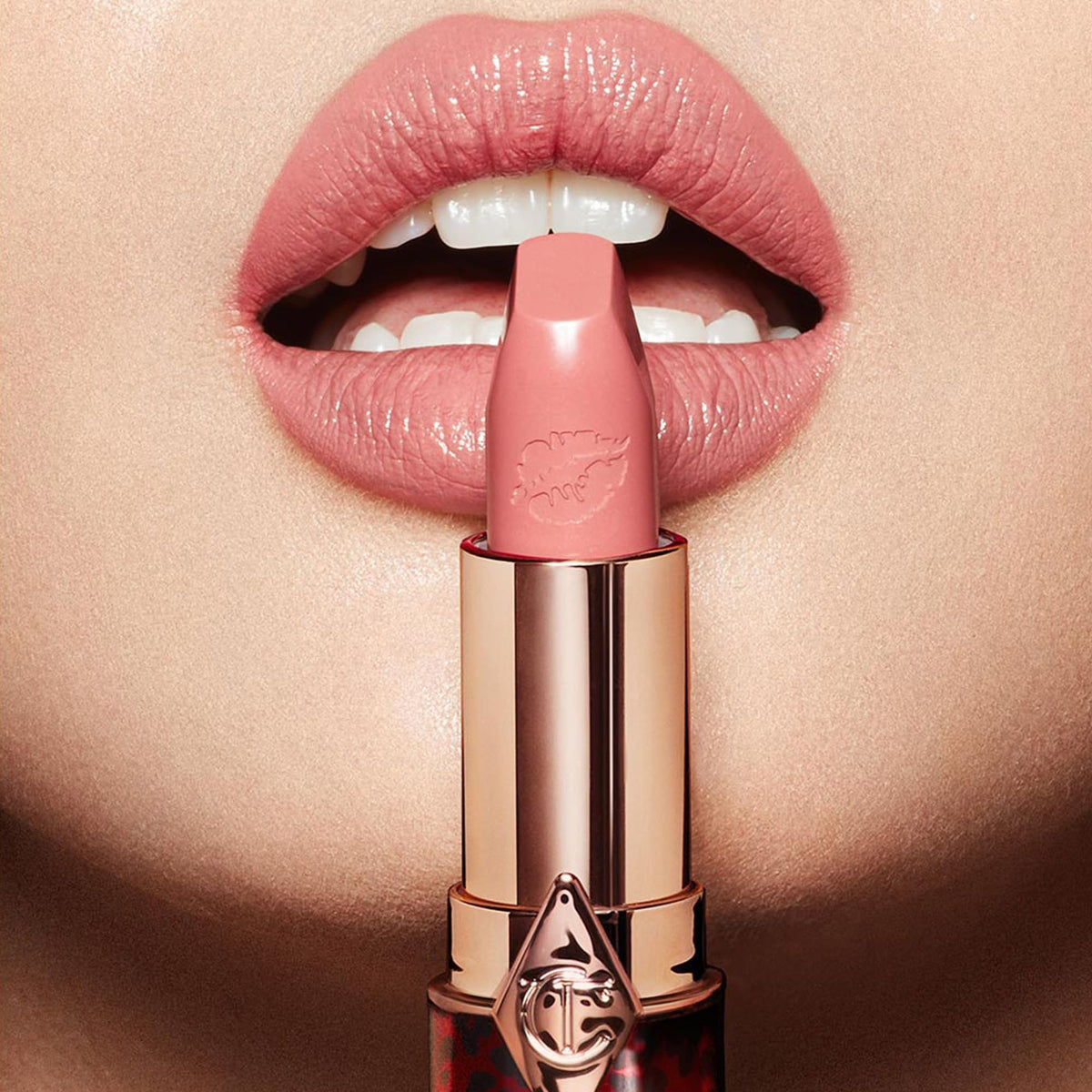 Charlotte Tilbury close-up of bullet texture highlighting satin finish benefits