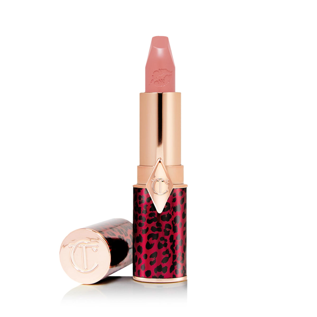 Charlotte Tilbury front packaging showing elegant tube and refillable design benefits