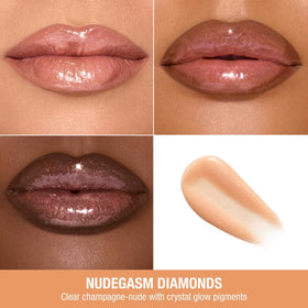 Charlotte Tilbury diamond-shaped applicator close-up delivering precise glossy coverage