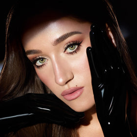 Close-up of the Exagger-Eyes pans showing texture and shimmer for smooth, blendable payoff