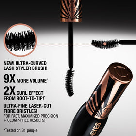 Charlotte Tilbury mascara texture on wand highlighting creamy vinyl-black pigment