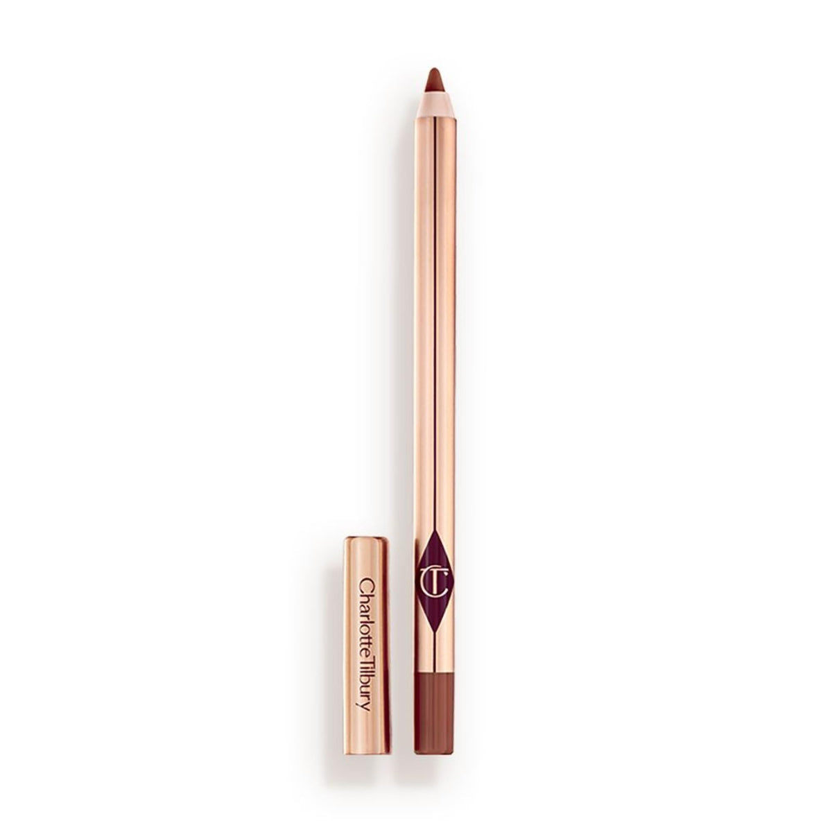Charlotte Tilbury front packaging showing pencil and shade benefits