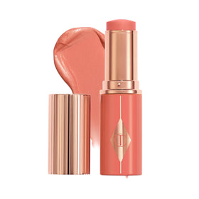 Charlotte Tilbury front view of blush stick showing compact design and easy glide