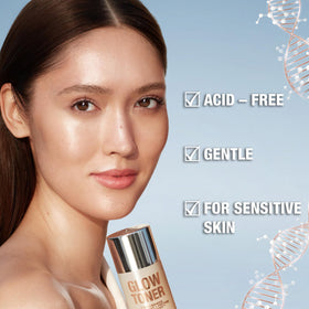 Charlotte Tilbury milky toner texture pouring to show lightweight hydration benefit