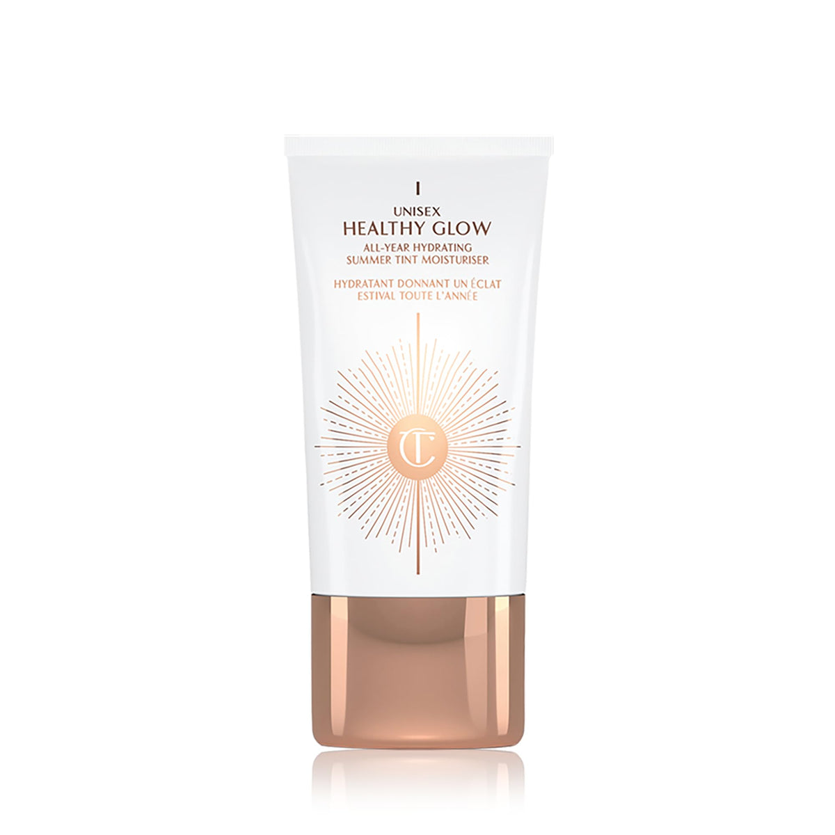 Charlotte Tilbury front packaging showing elegant tube and label, promotes confidence
