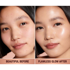 Charlotte Tilbury product dispensing a drop emphasizing easy controlled application