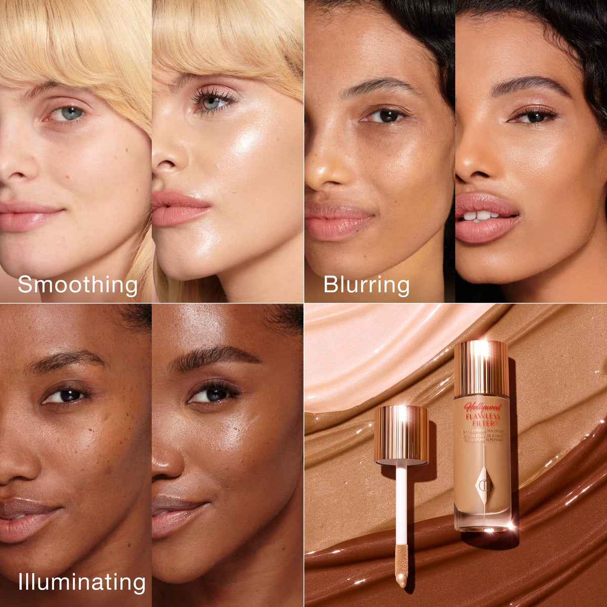 Charlotte Tilbury mixed with foundation demonstrating customizable luminous coverage