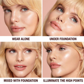 Charlotte Tilbury swatch on arm showing shade 2 Fair and natural luminous coverage