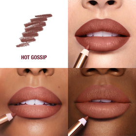 Charlotte Tilbury pencil tip close-up showing creamy formula for smooth application