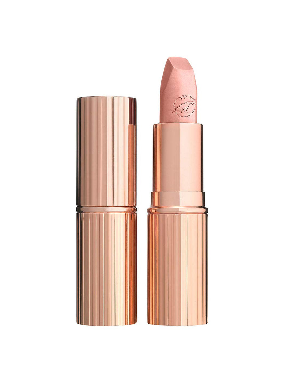 Charlotte Tilbury Hot Lips Kim K.W. front packaging showing shade and satin finish for a polished look