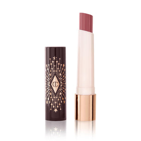 Charlotte Tilbury front view of Happikiss tube showing sleek packaging and premium feel
