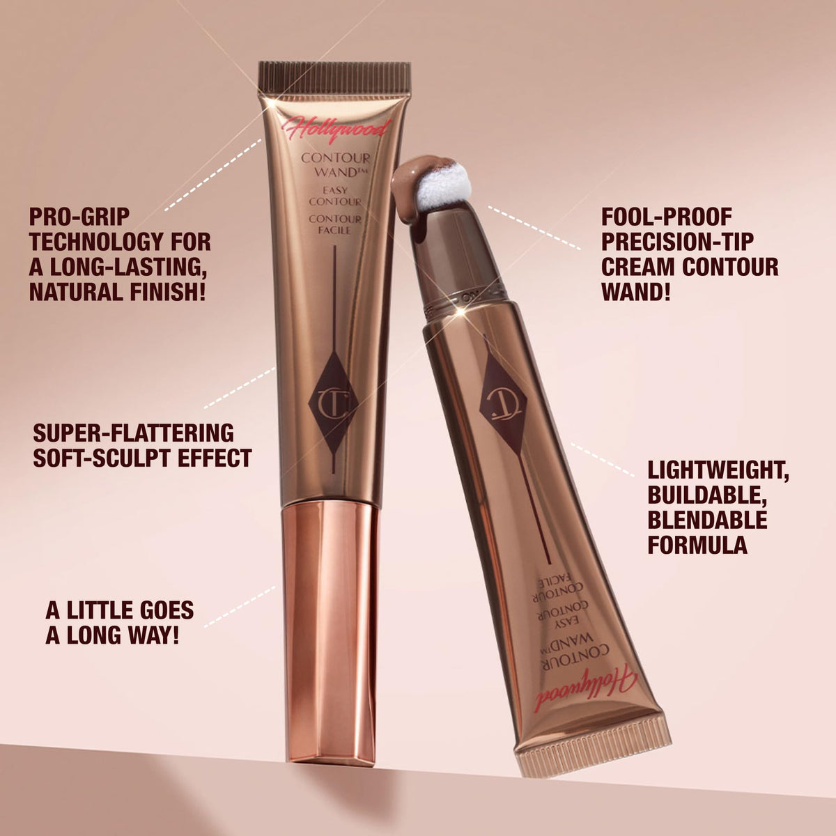 Charlotte Tilbury product label and medium shade visible for easy shade selection benefit