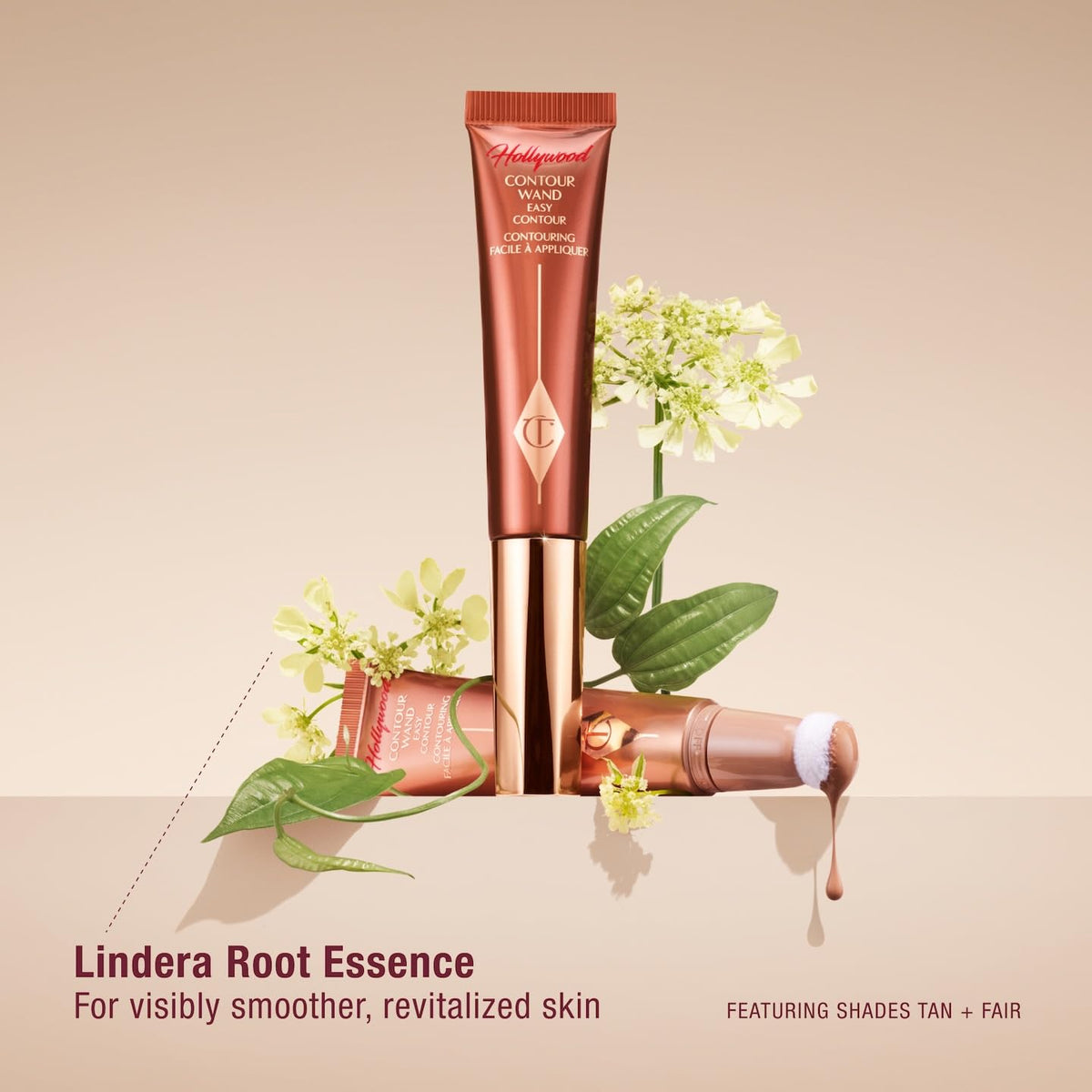 Charlotte Tilbury tube styled on vanity showing everyday beauty routine appeal benefit