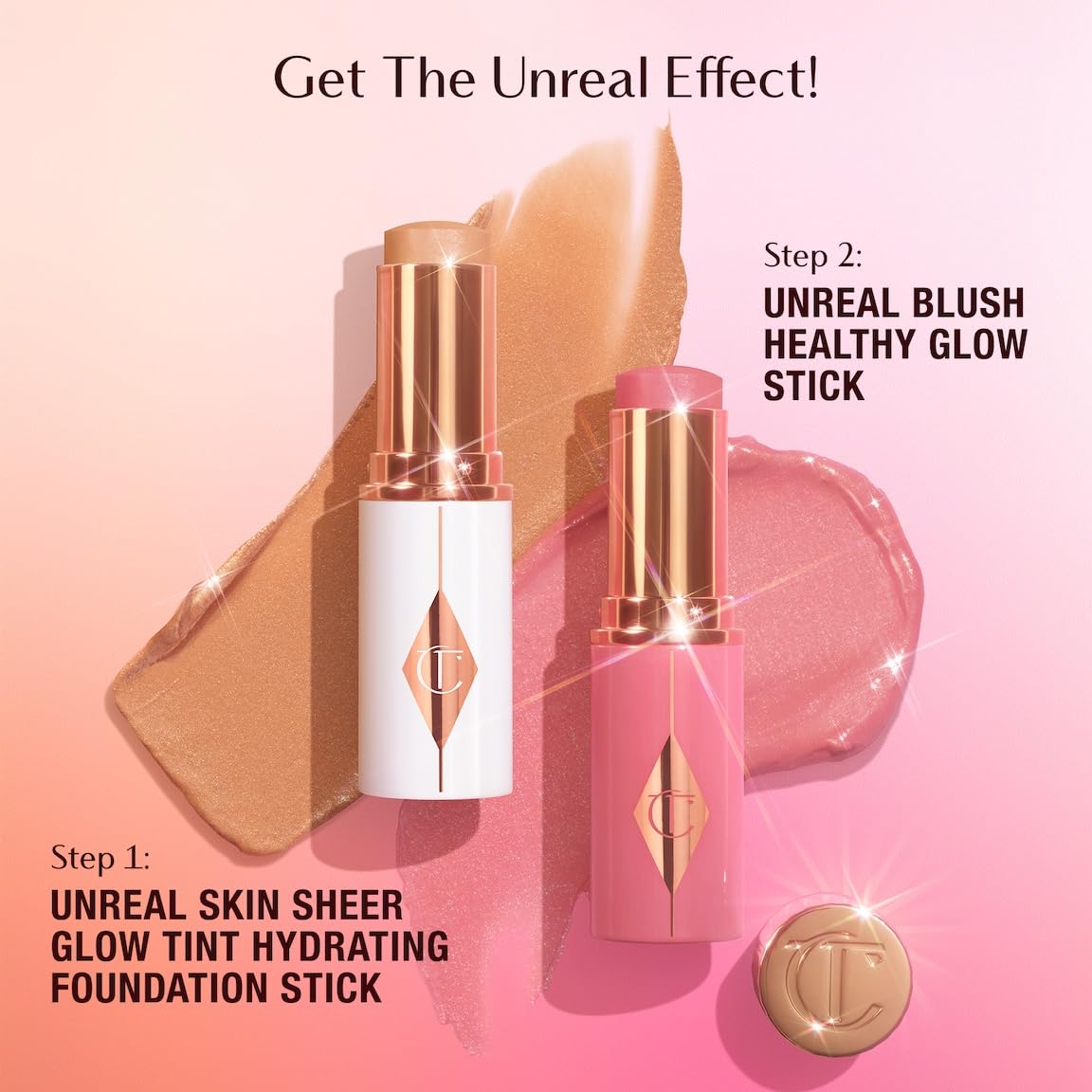 Charlotte Tilbury lifestyle mirror application illustrating quick touch-up and radiant look