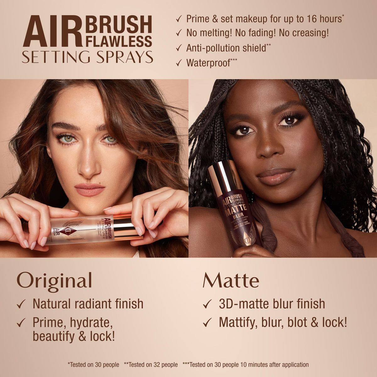 Charlotte Tilbury bottle styled on vanity conveying polished everyday use benefit