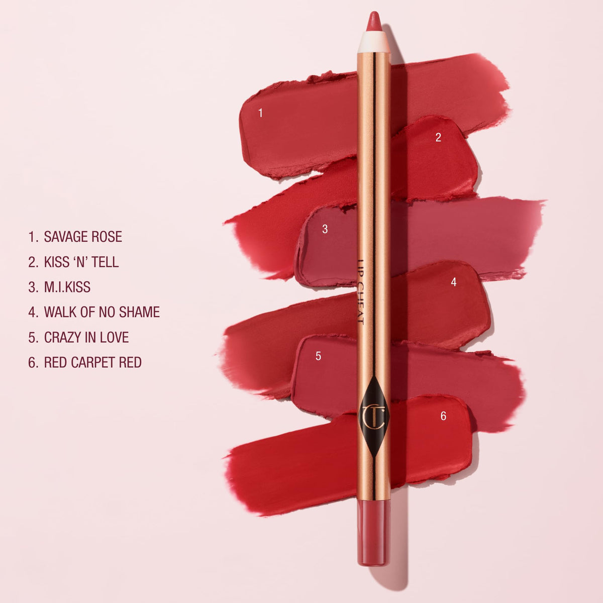 Charlotte Tilbury application demonstration tracing lip edge to create defined shape