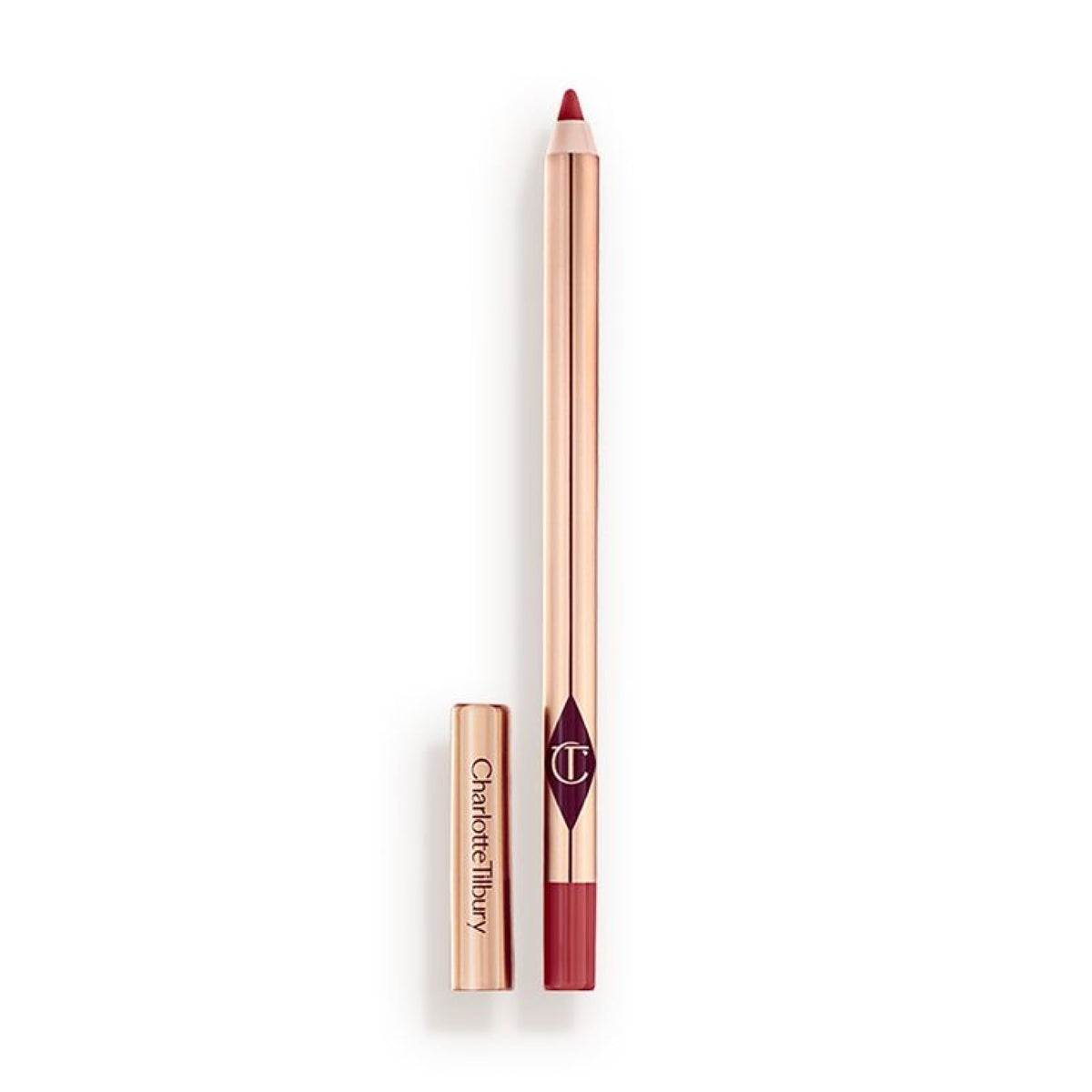 Charlotte Tilbury Lip Cheat front packaging showing product and shade benefit