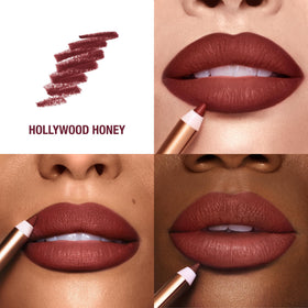 Charlotte Tilbury tip close-up showing creamy texture for smooth, tug-free application
