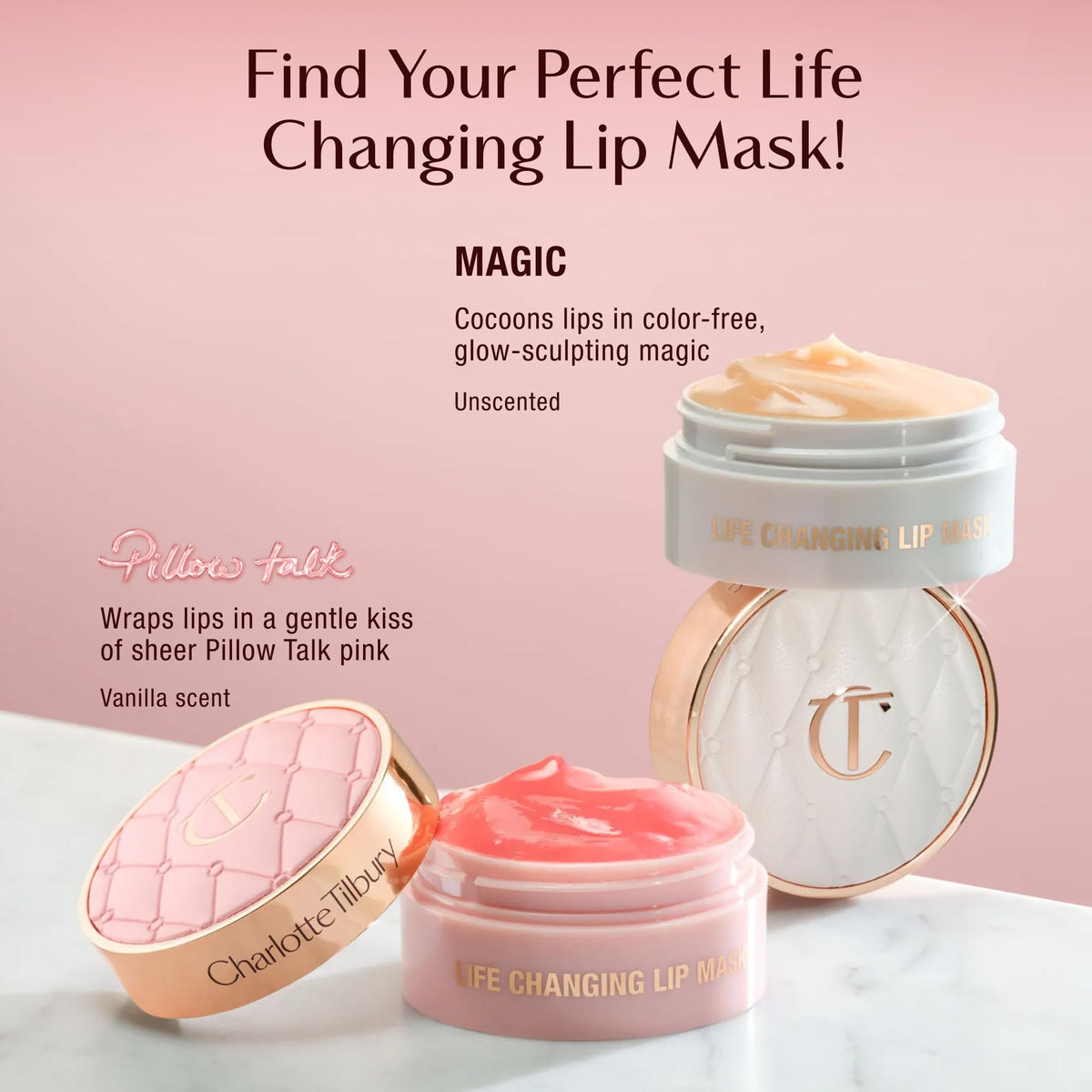 Charlotte Tilbury with vanilla pod illustrating the vanilla-scented finish and sensory benefit