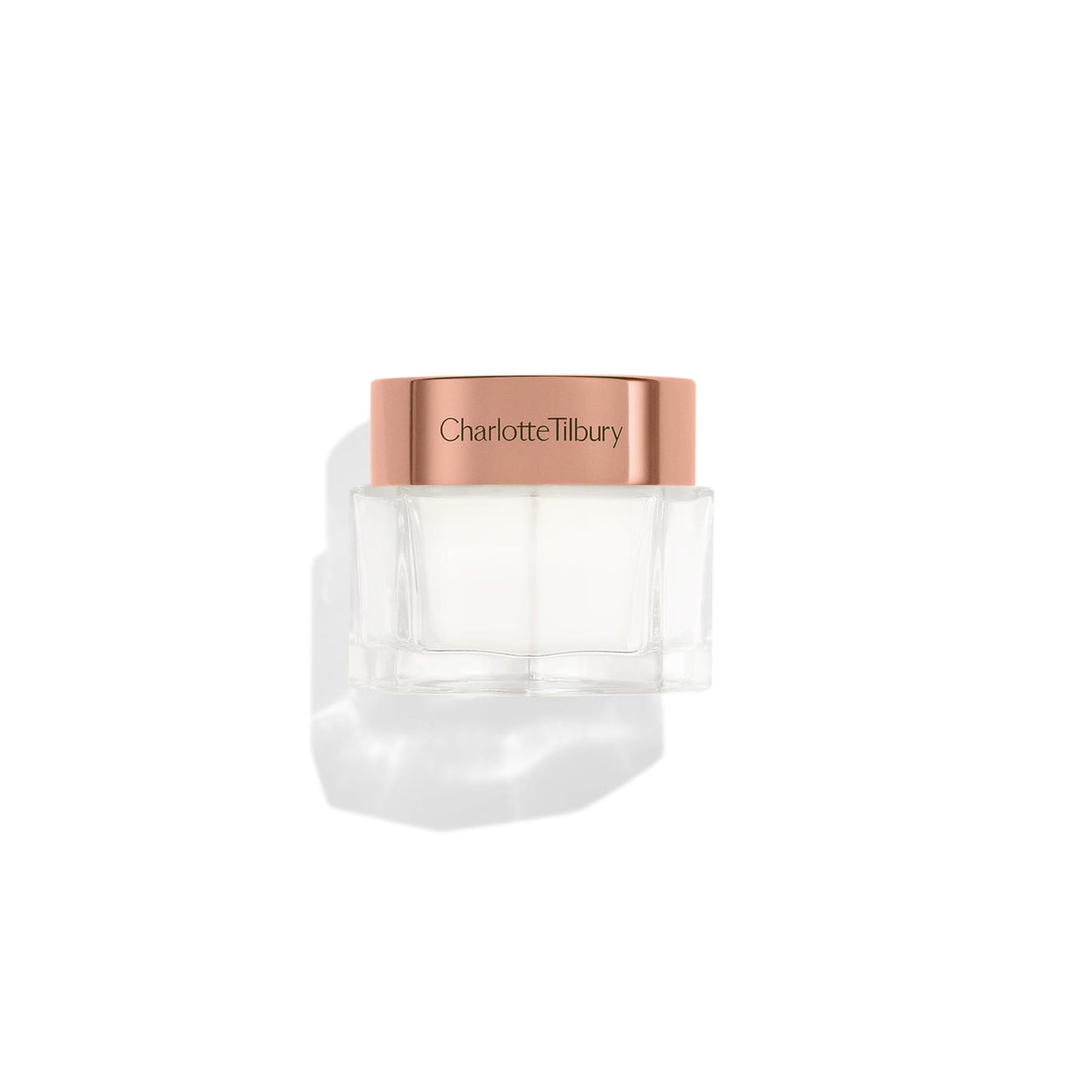 Charlotte Tilbury jar front view showing product and brand for clear identification