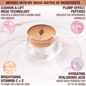 Charlotte Tilbury open jar texture close-up highlighting creamy cushiony finish