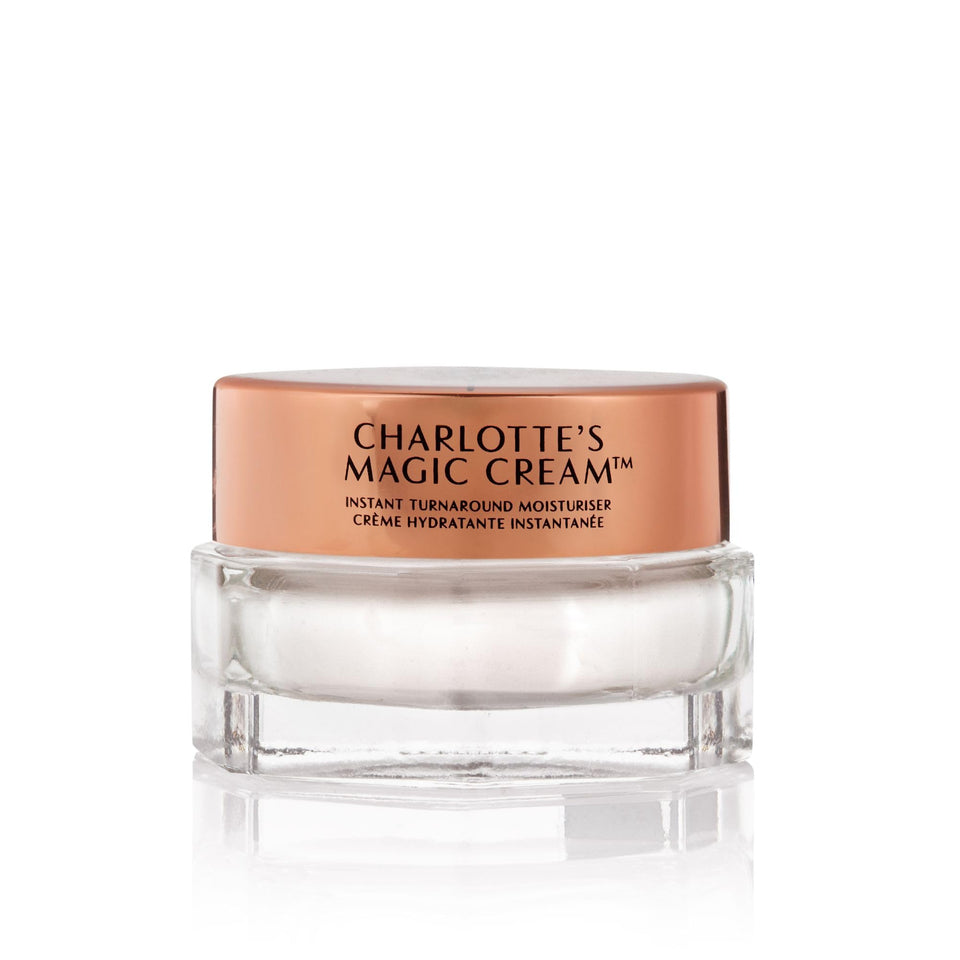 Charlotte Tilbury travel jar front view showing elegant packaging and portability