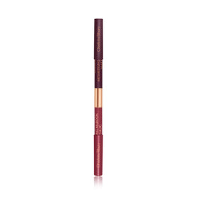 Lifestyle shot of Charlotte Tilbury Magic Eyeliner beside makeup bag suggesting travel-friendly dual-ended convenience