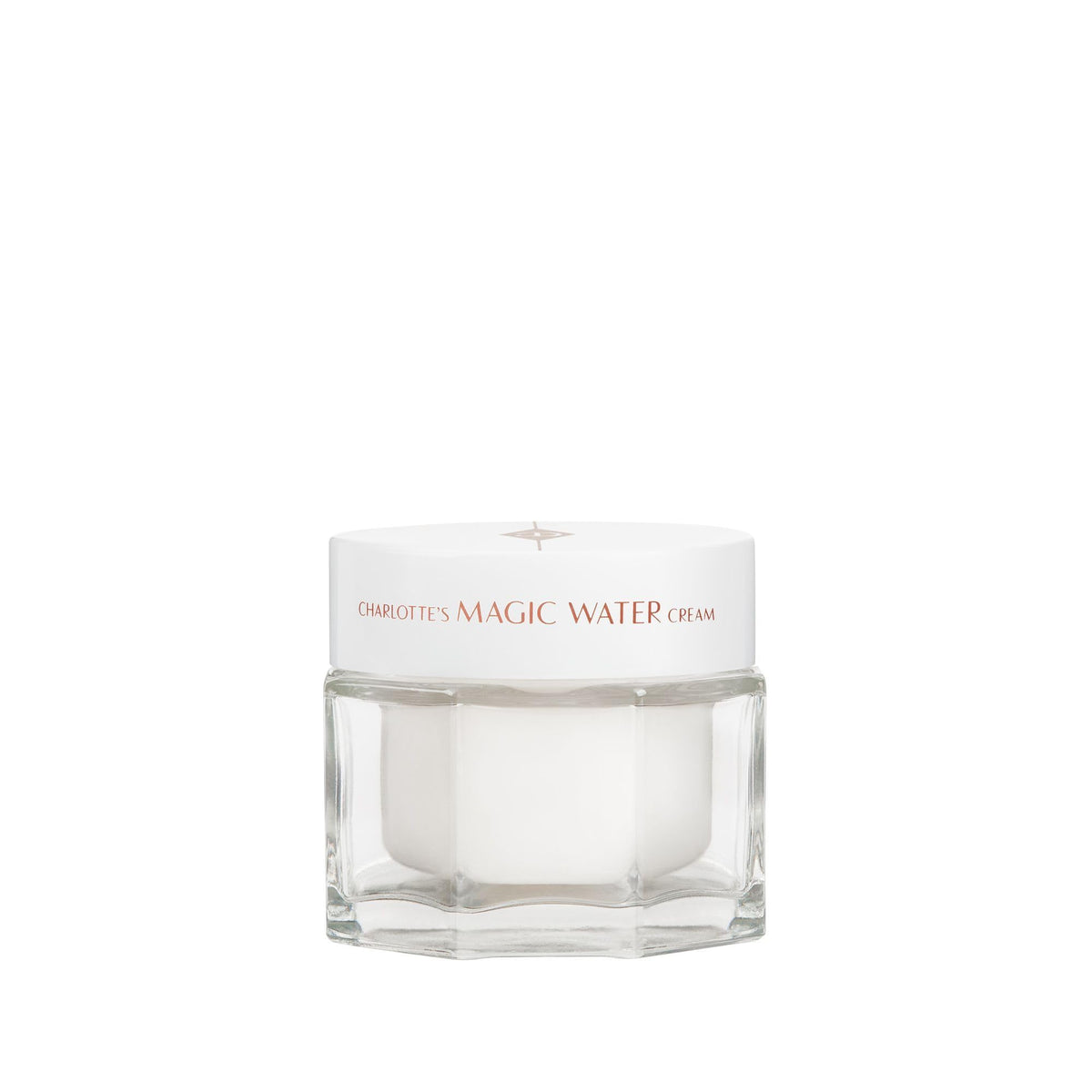 Charlotte Tilbury jar front view showing sleek packaging and travel-ready size