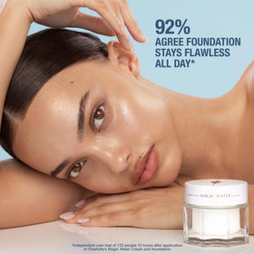 Charlotte Tilbury ingredient visual focusing on niacinamide and biopeptides