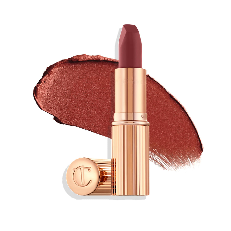 Charlotte Tilbury front-view lipstick showcasing elegant packaging and instant gift appeal