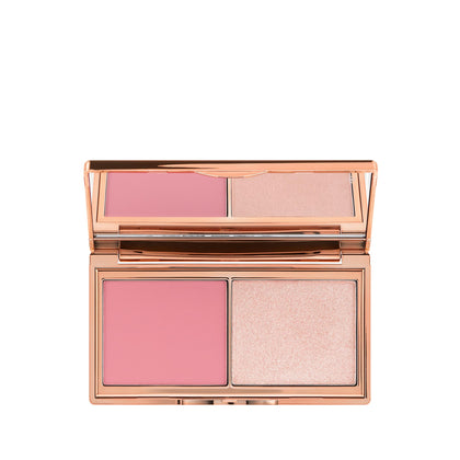 Charlotte Tilbury front compact showing sleek case and travel-ready benefit