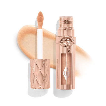 Charlotte Tilbury front packaging shot showing Nudegasm Diamonds gloss for big shiny lips