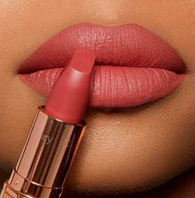Charlotte Tilbury open tube top view showing square-angled tip for control