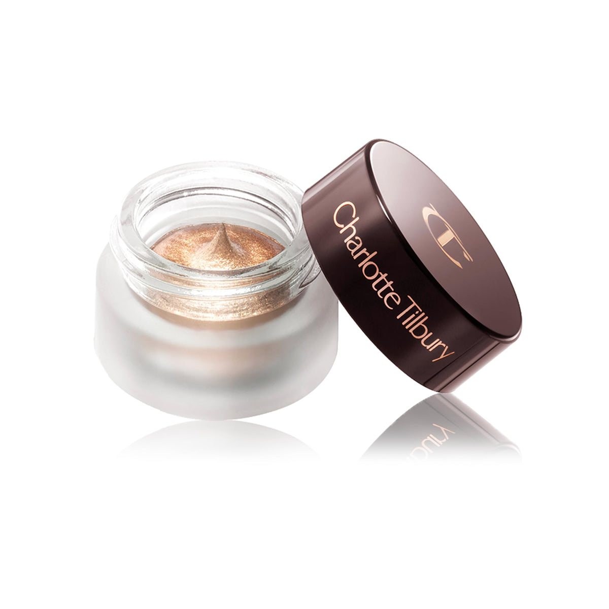 Charlotte Tilbury packaging and label detail emphasizing luxury branding and shade name
