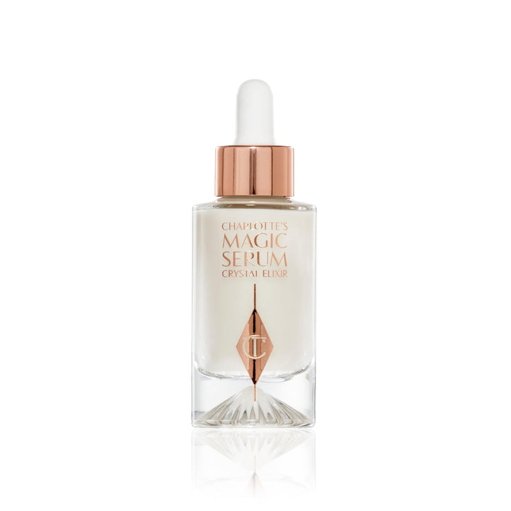 Charlotte Tilbury front packaging showing compact 8ml elixir for travel convenience