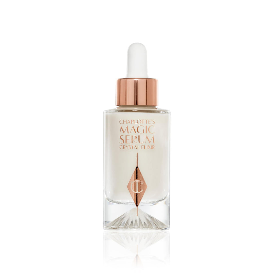 Charlotte Tilbury front packaging showing compact 8ml elixir for travel convenience